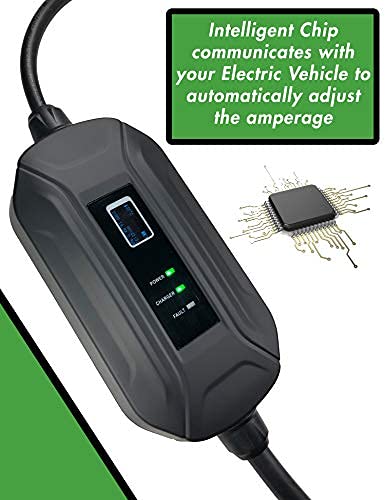 Level 2 Electric Vehicle (EV) Charger (220V / 240Volt, 16Amp) Portable EV Smart Electric Car Charger, 30', 40', and 50 Feet Lengths