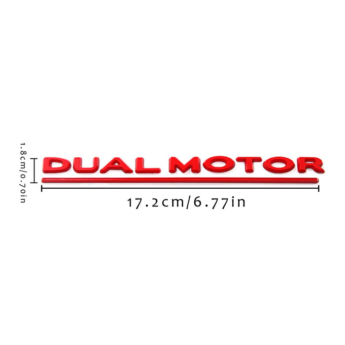 Tesla Model X S 3 Y Dual Motor Underlined 3D Letter Emblem (RED)