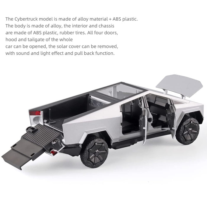 Cybertruck Die-cast Metal Model Car w/ 4-Wheel Quad