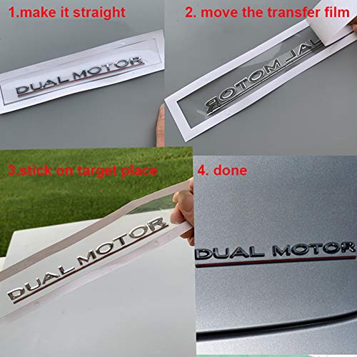 DUAL MOTOR (Performance) Underlined Letters Emblem | Tesla Model 3 - S3XY Models