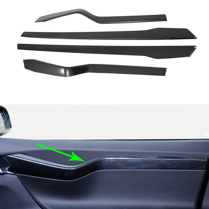 Interior Cup Holder Cover, Interior Car Door Trim, Dashboard, Rear Vent & Steering Wheel Trim (Carbon Fiber) | Tesla Model S Model X 2016-2020