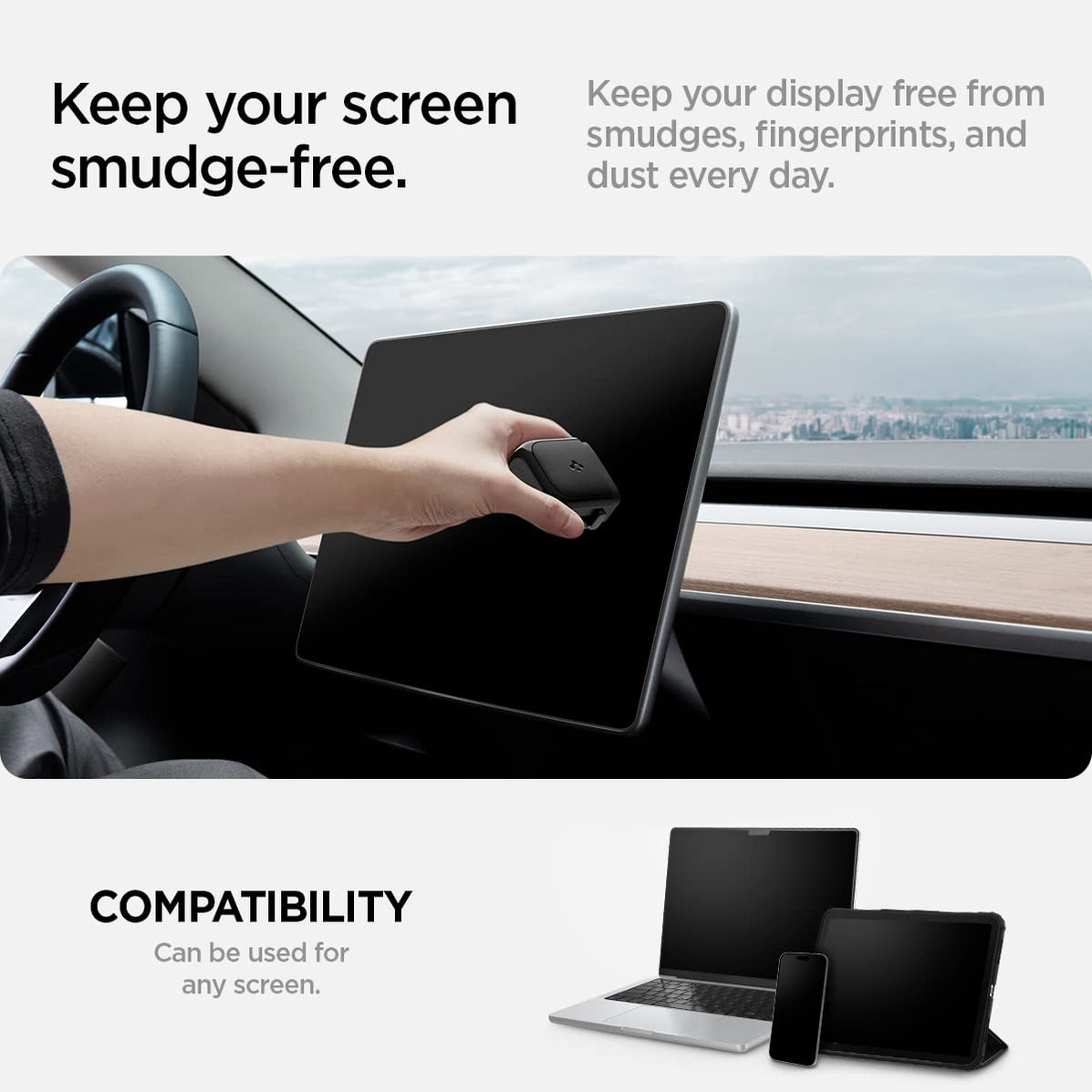 EZ Slide & Brush Screen Cleaner Designed for Tesla Cleaner and All ...