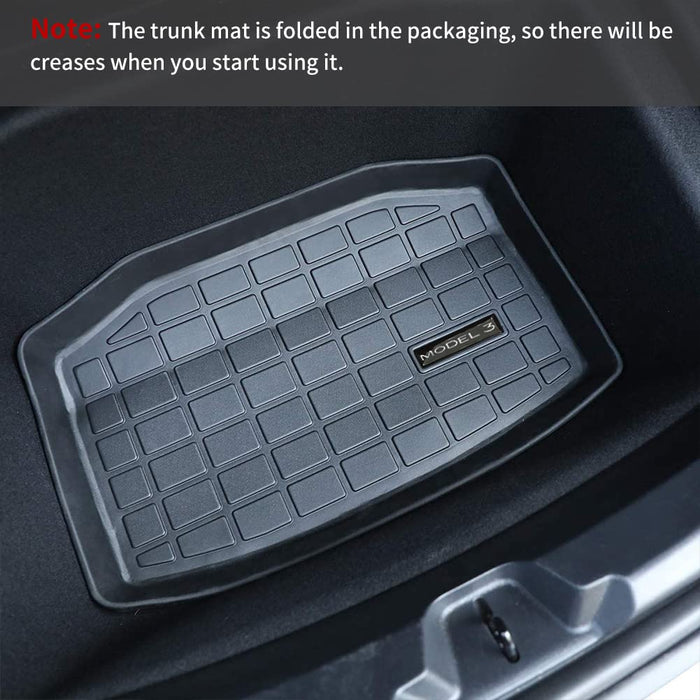 Rear Trunk Mat for Tesla Model 3 2017-2021 | All Weather Odorless Cargo Tray Liner Storage Trunk Mat Projector Accessories (Rear Trunk Mat)