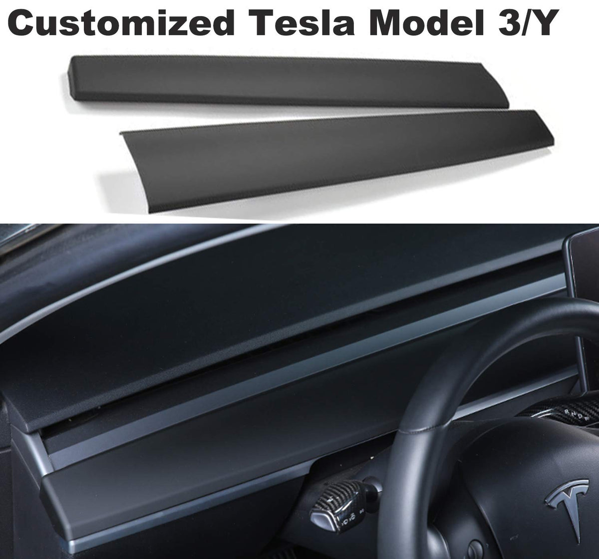 Model 3 Matte Black Dash & Doors Trim Covers - Tesloid USA