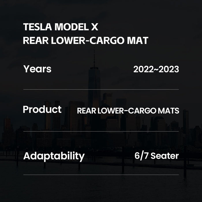 Floor Mats TPE, Cargo Under Storage Trunk Mat, Full Set | Tesla Model X 6/7-seater 2022-2024