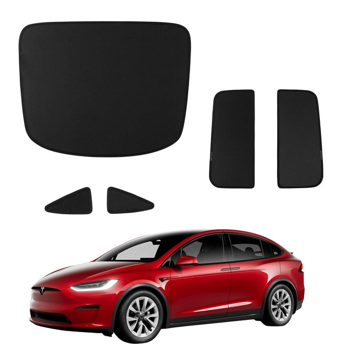 (2016-2023) Tesla Model X Sun Shades  | Tesla Model X Accessories 5 Pcs (Black)