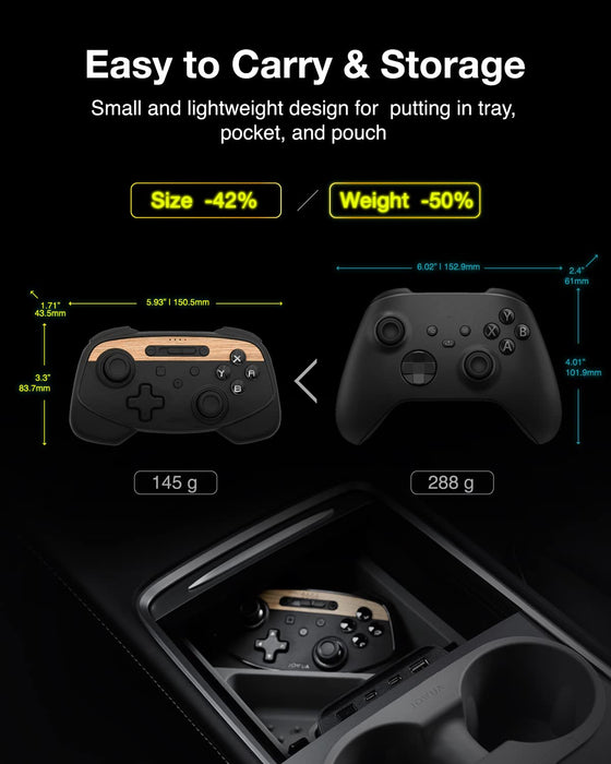 JOUWA Multi-Device Wireless Controller Compatible for Tesla Model 3/Y/S/X, Compatible for Switch (BLACK), one controller set, SPECIAL PROGRAMMED and DESIGN FOR TESLA, Compatible for Tesla STEAM