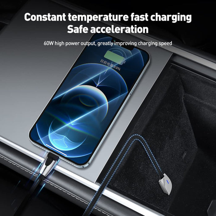 60W Fast Charging Phone USB Cable (USB-C to Lightning/ USB-C to USB-C) | Tesla Model Y/3/X/S