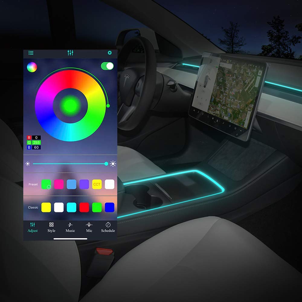 Upgraded 2021-2025 Interior LED Dashboard + Center Console Light Strip ...