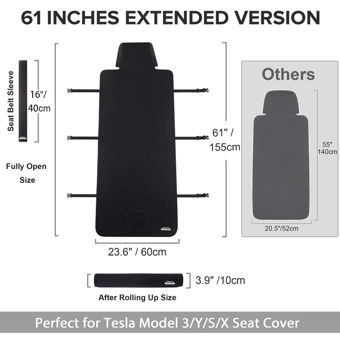 Waterproof removable seat cover for Tesla Model 3, Tesla Model Y, Tesla Model S, Tesla Model X seat cover for sweat, dirt, pets, water and drying off, easily able to wash and clean. EV Bandit