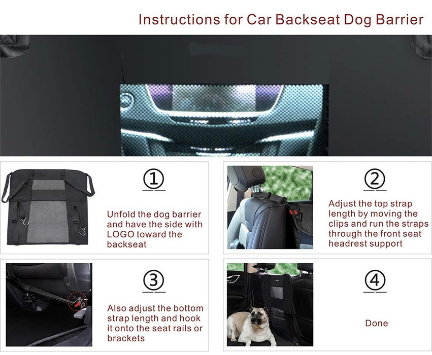 Dog Car Backseat Barrier with 2 Mesh Windows | Tesla Models Y, 3, X & S