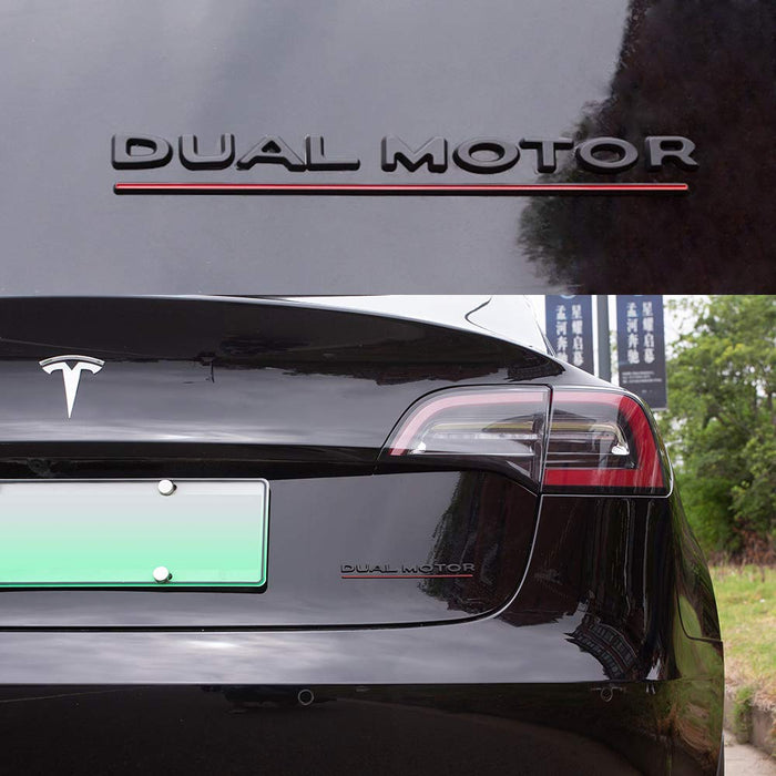 Tesla 3 Rear Monogram 'Dual Motor' Decal Rear Trunk Emblem | Tesla Model 3 (2017-2023) | EV ...