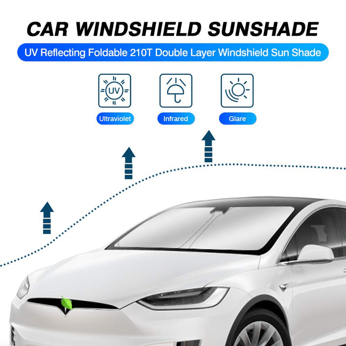 2016- 2023 Tesla Model X | Sunshade Window Sun Visor Protector Foldable Blocks UV Rays
