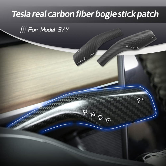 Tesla Model 3&Y 2017-2023 3K REAL Carbon Fiber Model 3/Y Gear Shift Cover 2PCS