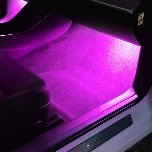 Pink Interior Lighting for Tesla