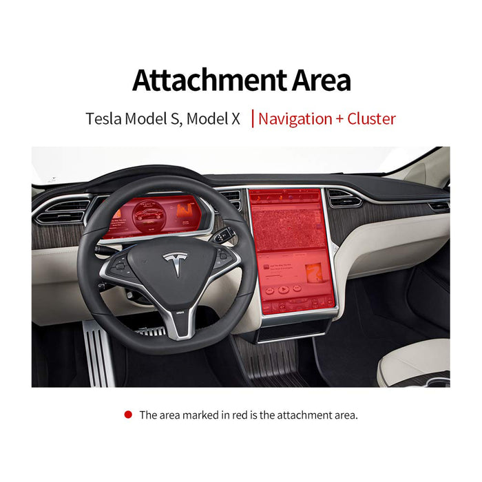 Anti-Glare Instrument Panel + Center Screen Protector | Tesla Model S/X