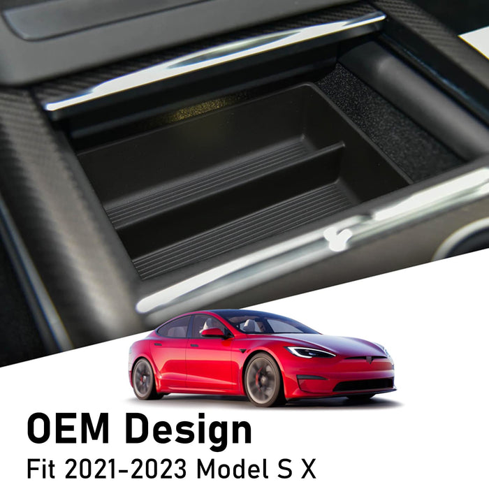 Center Console Silicone Armrest Tray Organizer | Tesla Model S Model X Plaid/Long Range 2021 2022 2023, 2024