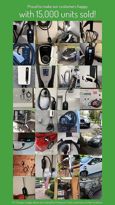 Level 2 Electric Vehicle (EV) Charger (220V / 240Volt, 16Amp) Portable EV Smart Electric Car Charger, 30', 40', and 50 Feet Lengths