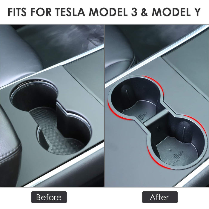 Center Console Cup Holder Inserts | Tesla Model 3 & Y