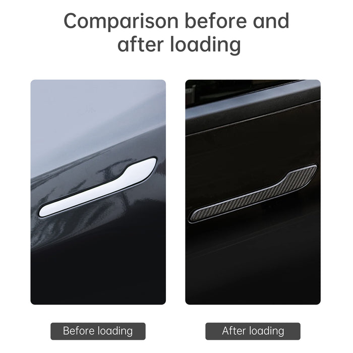 Door Handle Cover Wrap | Tesla Model 3/Y Carbon Fiber Door Handle Protector Decal 2018-2023