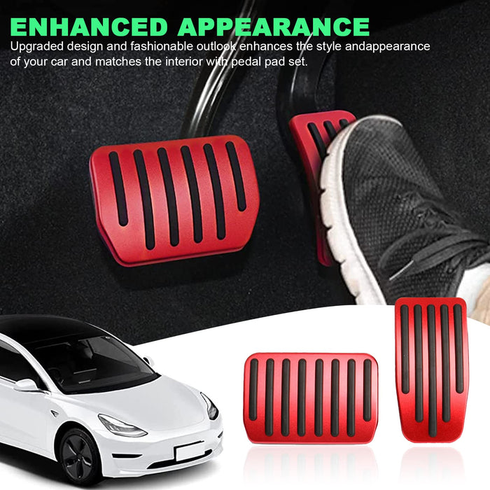 (RED) Performance Pedals Pads | Tesla Model 3 & Model Y [NEW] 2023-2017