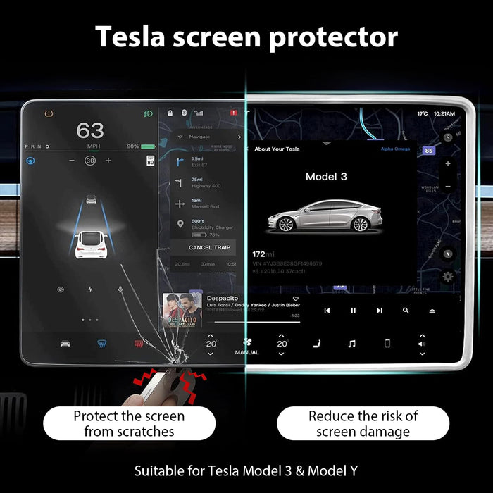 Tesla Steering Wheel Cover, Armrest Cover, Screen Rubber Ring, Wireless Charging Pad, Transparent Bumper Strip | Tesla Model 3 Model Y 2017-2023