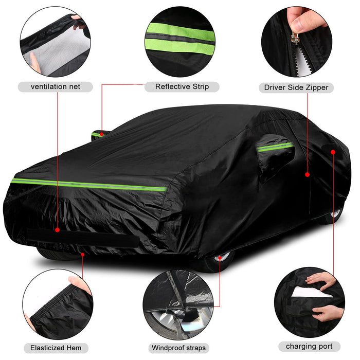 All-Weather Waterproof Car Cover (Zipper Door, Ventilated Mesh & Charging Port ) | Tesla Model X, Tesla Model 3, Tesla Model Y (2015-2024)