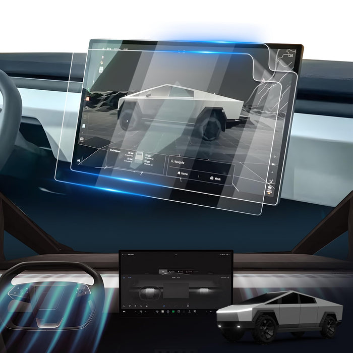 2024 Tesla Cybertruck 18.5-in + 9.4in Media Plastic Screen Protectors