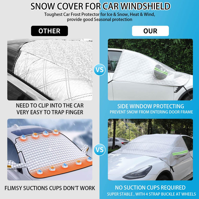 Windshield Snow Cover for Tesla Model 3, Half Size Car Cover Waterproo –  The EV Shop