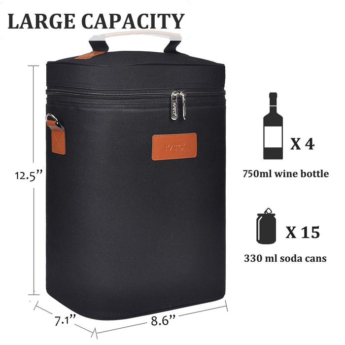 Wine Carrying Cooler Tote Bag (Black) | CAMPER MODE - S3XY Models