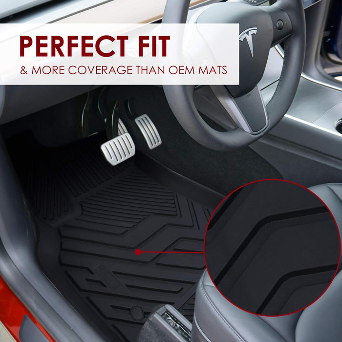 3D All-Weather Anti-Slip Waterproof Floor Mat Set | Tesla Model Y - S3XY Models