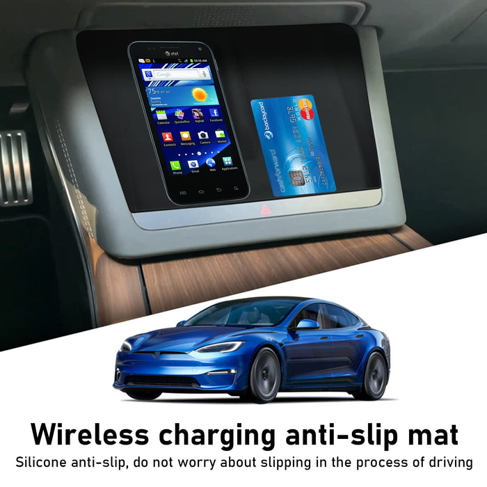 Anti-Skid Silicone Wireless Charging Mat | 2021-2023 Tesla Refreshed Model S Model X Plaid/Long Range