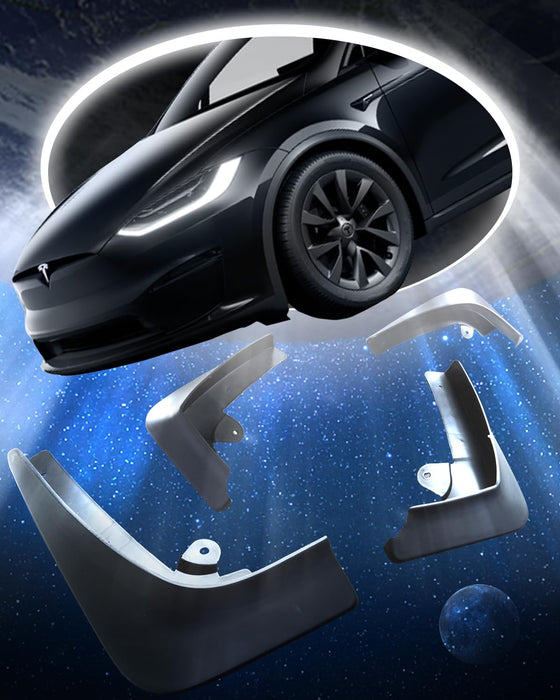 New Tesla Model X (2021-2024) | Mud Flaps Splash Guards [No Drilling] 4PCS