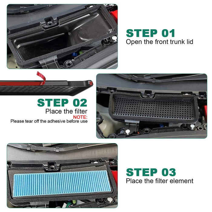 '21-2023 Air Intake Grille Cover + Air Intake HEPA Filter | Tesla Model 3 2021-2023 Air Inlet Vent Covers A/C Internal Filter Vehicle Replacement
