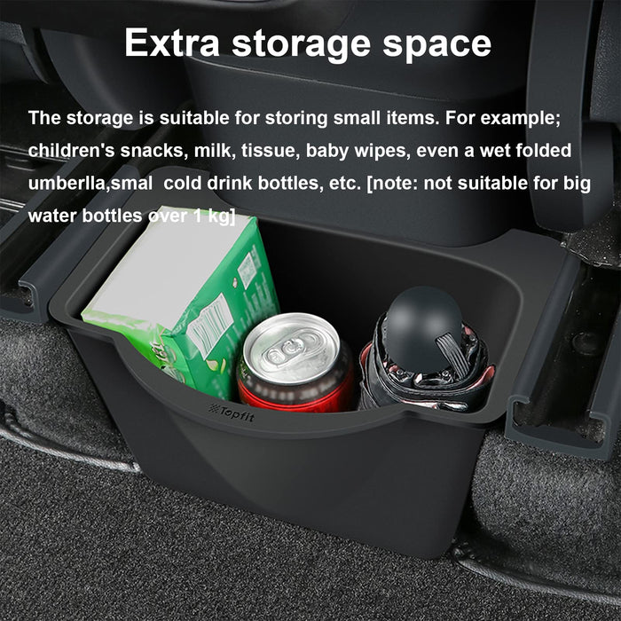 Tesla Model Y Rear Center Control Organizer Storage Box | 2nd Row Trash Can Bin Garbage Container Silicone 2020-2023