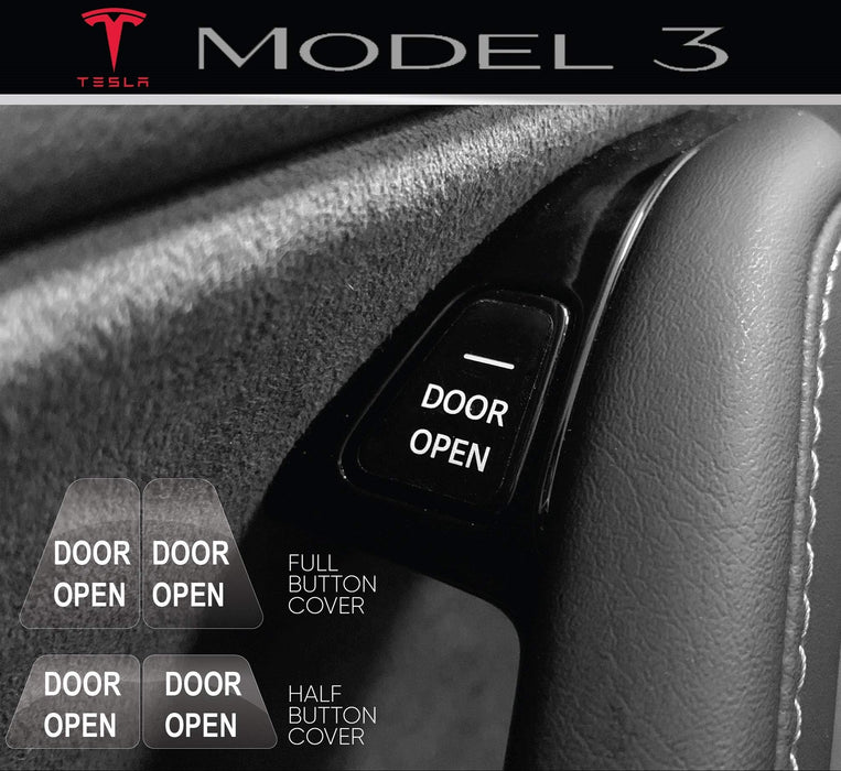 "Door Open" Half Button Covers | Tesla Model 3/Y - S3XY Models