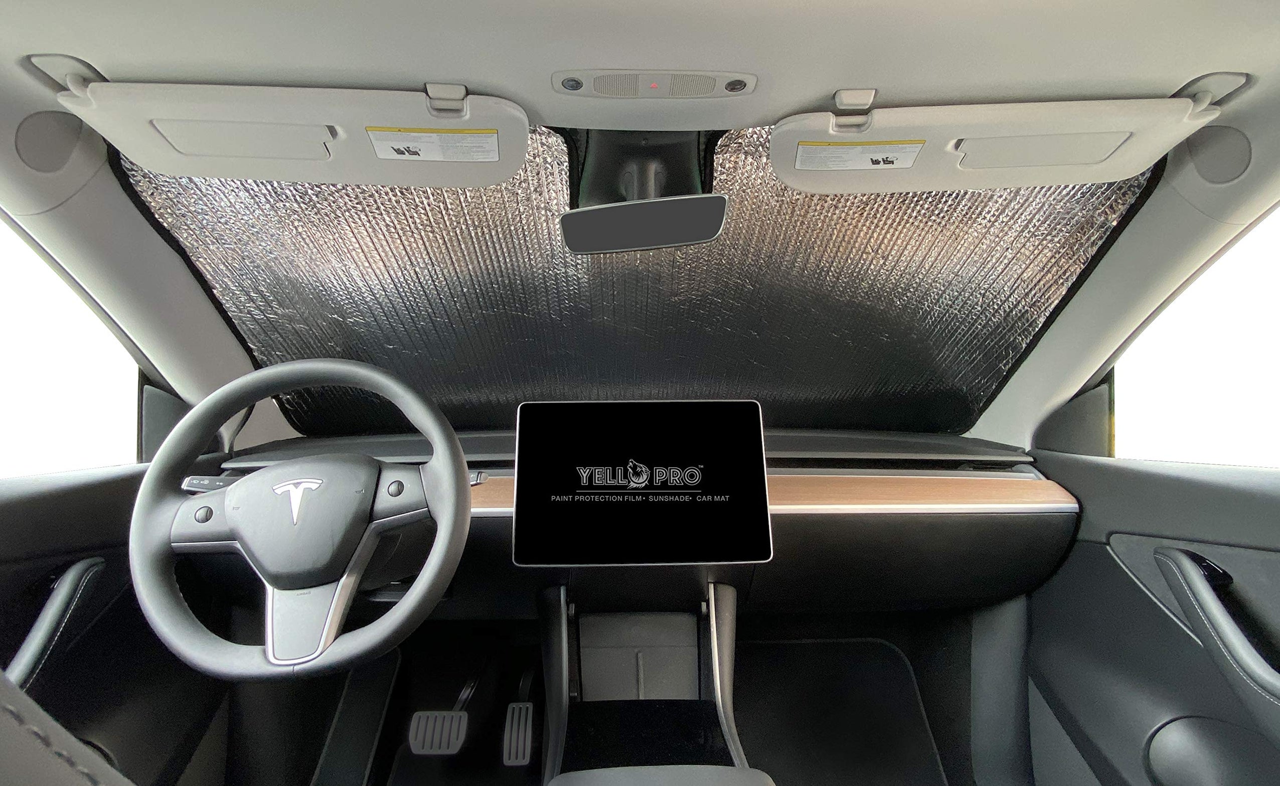 Autotech Park Custom Fit Sunshade For Tesla Model Y (2020-2024) - Front Windshield UV Protection Sun Shade