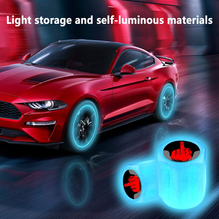 12PCS Glow-in-The-Dark Stem Cap Wheel Covers | Tesla Models S3YX