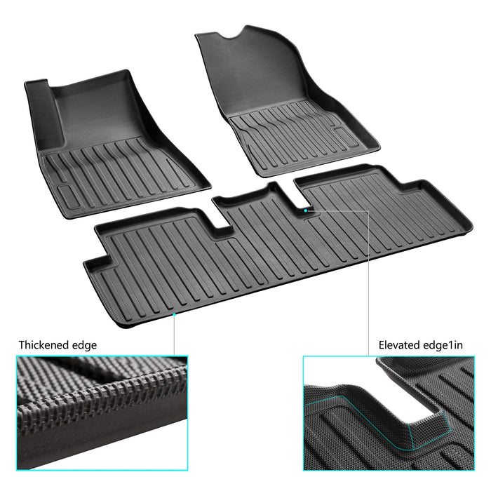 All-Weather Waterproof Heavy Duty 3D Floor Mats | Tesla Model 3 - S3XY Models