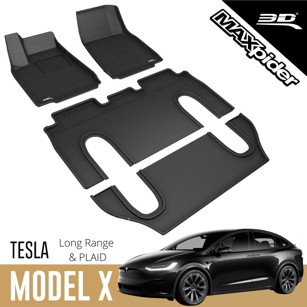 Tesla Model X PLAID y Long Range (2022-2025) | Alfombrillas 3D Maxpider | Revestimiento de carga trasera