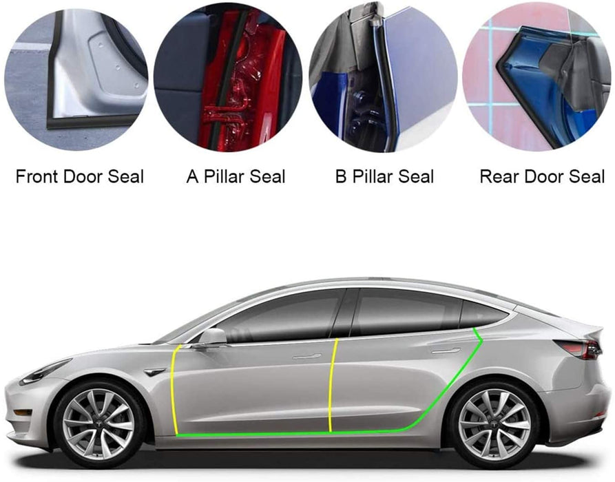 Door Seal Kit Soundproof Wind Noise Reduction Kit | Tesla Model S 3 X Y