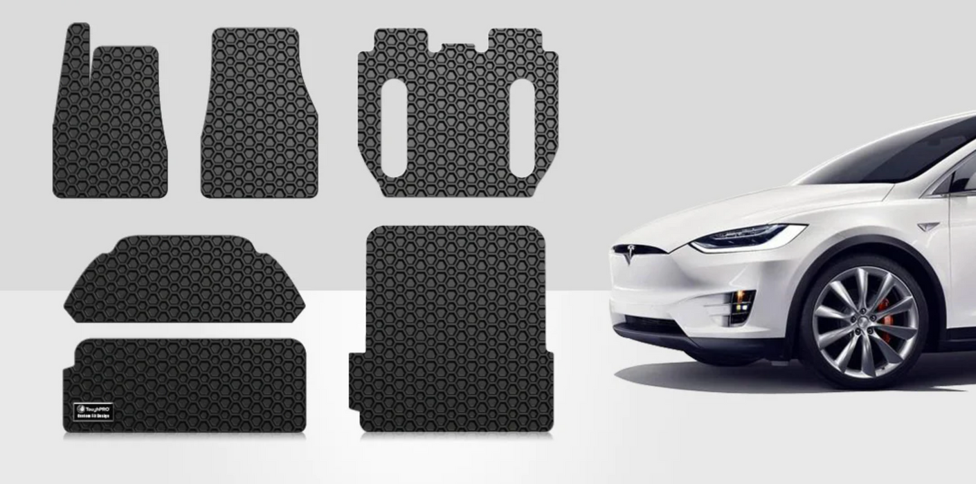 (2016-2020) Heavy Duty Floor Mats | Tesla Model X 6-Seater