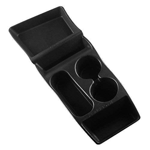 Black silicone center console container/cup holder for a Tesla Model S.